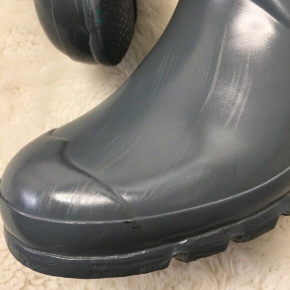 Hunter Women's Gray Glossy Tall Rain Boots Size 8 / 39 EU - Picture 10 of 16